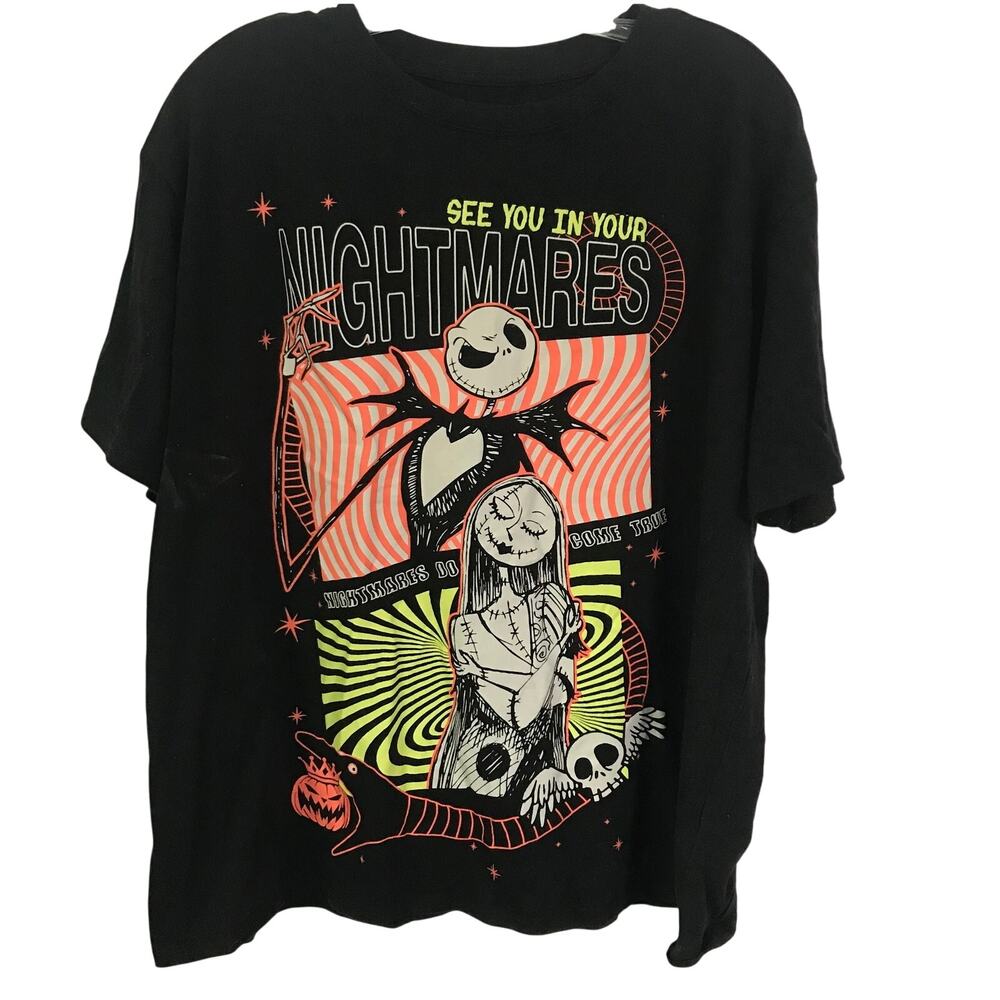 Halloween Tim Burton Disney Tee Shirt Unisex XXL Tim Burton Nightmare Size 20